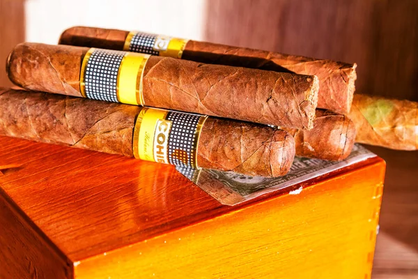 Havana Cuba Novembre 2017 Sigaro Cohiba Questo Marchio Cubano Pieno — Foto Stock