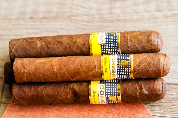 Havana Cuba Ноября 2017 Года Cohiba Cigar Кубинский Бренд Наполнен — стоковое фото