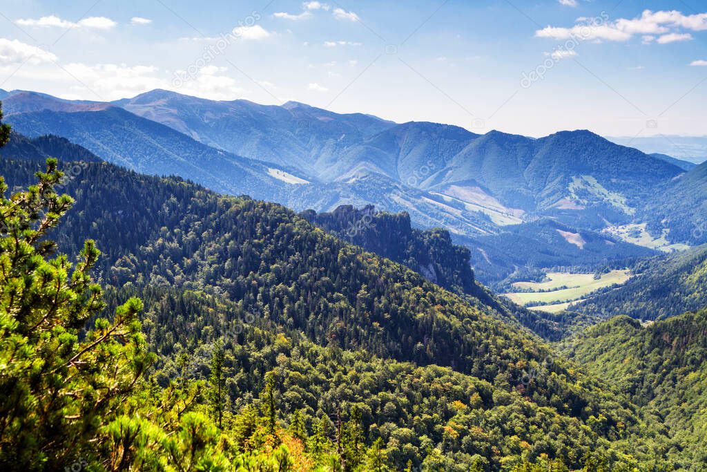Beautiful mountain scenery from Small Rozsutec in Mala Fatra National Park, Terchova area in the Slovak Republic, Europa