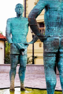 PRAG, CZECH REPUBLIC - 5 Ağustos 2018: David Cerny 'nin 