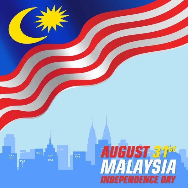 Ilustracji Malezji Niepodległości Koncepcji Dzień Malezyjska Flaga Tekstem Malezja Dzień Zdjęcie Stockowe