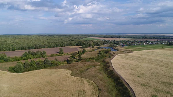 Luchtfoto Landelijk Landschap Republiek Tsjoevasjië Rusland — Stockfoto