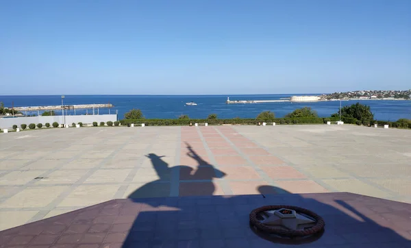 Halbinsel Krim Blick Auf Die Stadt Sewastopol Und Die Bucht — Stockfoto