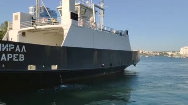 Kırım Yarımadası. Güneşli bir sabah Sivastopol ve Sivastopol Körfezi seti.