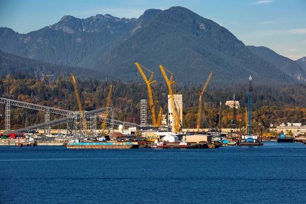 Městská Krajina North Vancouver North Vancouver Námořní Přístav Průmyslová Zóna — Stock fotografie