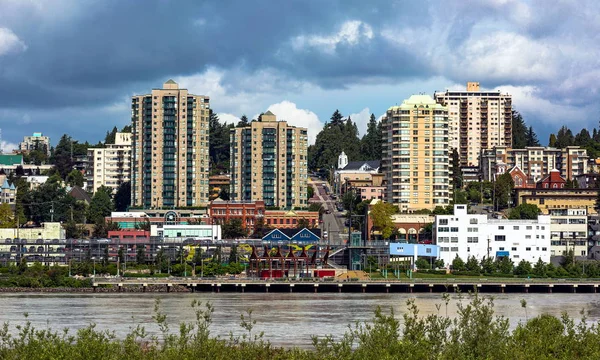 New Westminster British Columbia Centro Della Città Sul Lungomare Fraser — Foto Stock