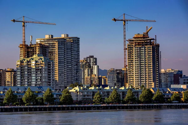 New Construction Apartment Buildings Waterfront Downtown New Westminster City — Stock Photo, Image