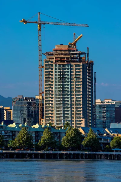 New Construction Apartment Buildings Waterfront Downtown New Westminster City — Stock Photo, Image