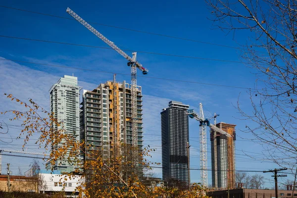Construction New High Rise Buildings Residential Area Burnaby City Background — Stock Photo, Image