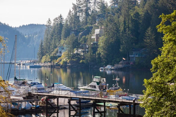 Aldeia Encosta North Vancouver Colúmbia Britânica Baía Litoral Floresta Marina — Fotografia de Stock