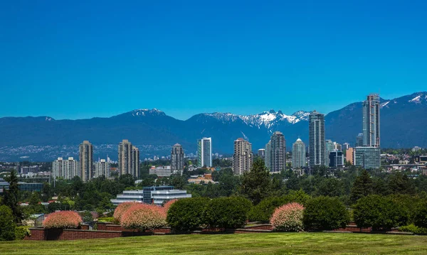 Nuova Zona Residenziale Grattacieli Nella Città Burnaby Cantiere Nel Centro — Foto Stock