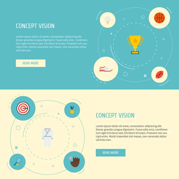一套运动图标平面式符号与橄榄球, 篮球, 和服和其他图标为您的 web 移动应用程序徽标设计. — 图库矢量图片