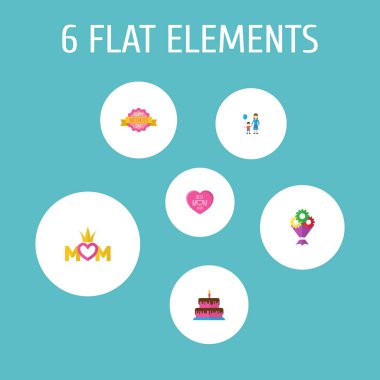 Mutlu anneler günü kutsal kişilerin resmi düz Bahçe Tasarım en iyi anne ile herhangi bir zamanda, buket ve kadın sembolleri. Güzel anne güzel kadınsı tasarım için sosyal, web ve baskı.