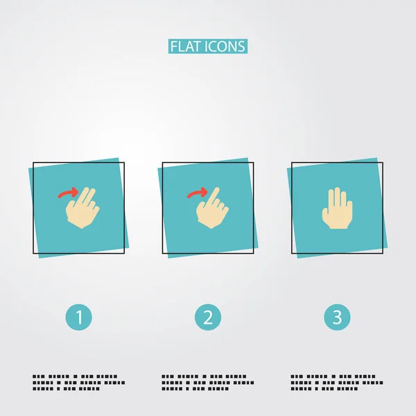 Ensemble d'icônes de gestes symboles de style plat avec droite, diapositive, trois et autres icônes pour la conception du logo de votre application mobile Web . — Photo