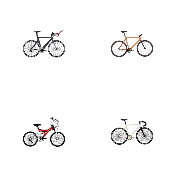 A kerékpár reális szimbólumok tinédzser, a ciklus, a triatlon-bike és más ikonok a webes mozgatható app logo design. — Stock Vector