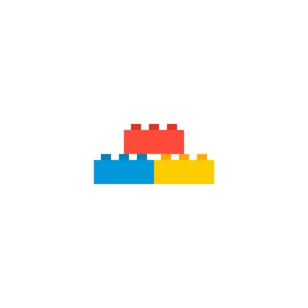 LEGO simgesi düz öğe. Lego simgesi düz web mobil app logo tasarımı için temiz arka plan üzerinde izole vektör çizim.