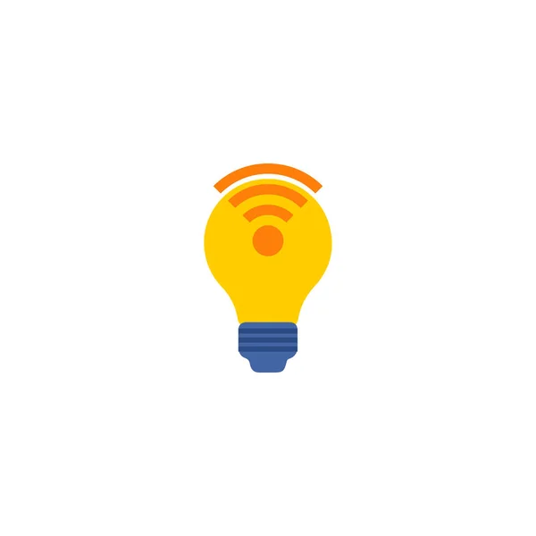 Glühbirne Wifi Symbol flaches Element. Vektor Illustration der Glühbirne Wifi-Symbol flach isoliert auf sauberem Hintergrund für Ihre Web-Handy-App Logo-Design. — Stockvektor