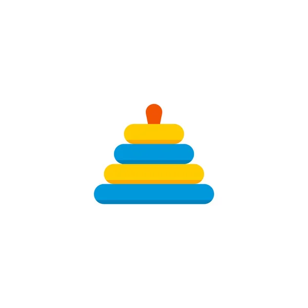 Icona piramide elemento piatto. Illustrazione vettoriale dell'icona piramidale piatta isolata su sfondo pulito per il design del logo dell'app mobile web . — Vettoriale Stock