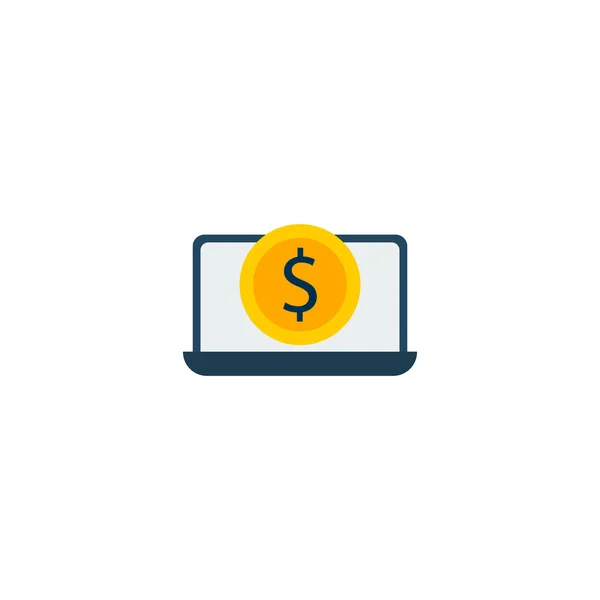 Laptop-Geld-Symbol flaches Element. Vektor Illustration von Laptop-Geld-Symbol flach isoliert auf sauberem Hintergrund für Ihre Web-Handy-App Logo-Design. — Stockvektor