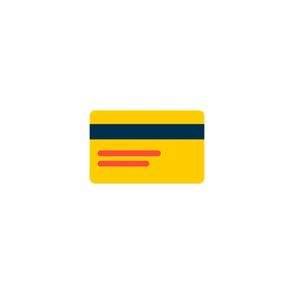 Icona della carta bancaria elemento piatto. Illustrazione vettoriale dell'icona della carta di credito isolata su sfondo pulito per il design del logo dell'app mobile web . — Vettoriale Stock