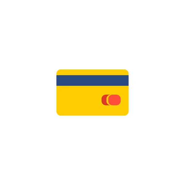 Επίπεδη στοιχείο εικονιδίου πιστωτική κάρτα. Εικονογράφηση της πιστωτικής κάρτας εικονίδιο επίπεδη απομονώνονται σε καθαρό υπόβαθρο για το σχεδιασμό λογοτύπου σας web εφαρμογή για κινητά. — Φωτογραφία Αρχείου