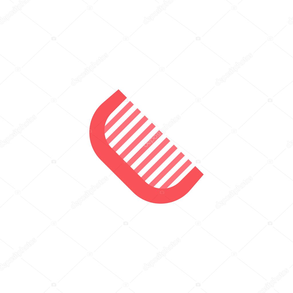 Baby comb icon flat element.  illustration of baby comb icon flat isolated on clean background for your web mobile app logo design.