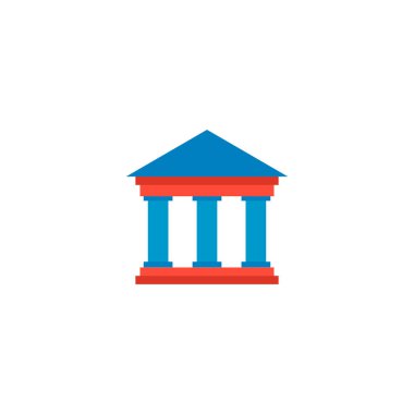 Mahkeme simgesi düz öğe. illüstrasyon izole web mobil app logo tasarımı için temiz arka plan üzerinde düz mahkeme simgesinin.