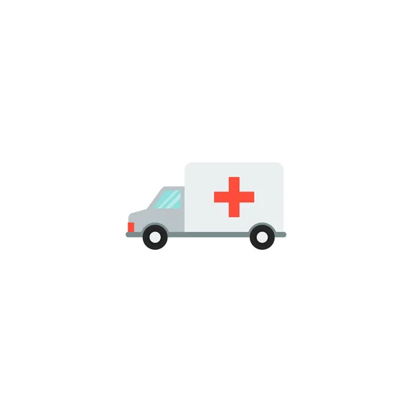 救急車アイコン フラット要素 ウェブ モバイル アプリのロゴ デザインのきれいな背景に分離されたフラット救急車アイコンの図 — ストック写真
