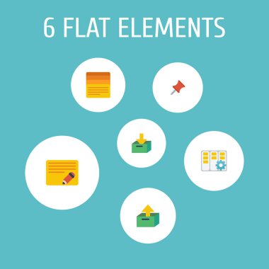 Yönetim simgeleri düz stil sembolleri Düzenle görev, Görev Yöneticisi, görev listesi ve web mobil app logo tasarımı için diğer simgeler kümesi.