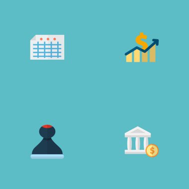 Dosya, damga, kar ve diğer simgeler web mobil app logo tasarımı için kayıt simgeler düz stil sembollerle kümesi.