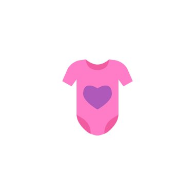 Beden elbise simgesi düz öğe. Web mobil app logo tasarımı için temiz arka plan üzerinde izole vücut elbise simgesi düz vektör çizim.