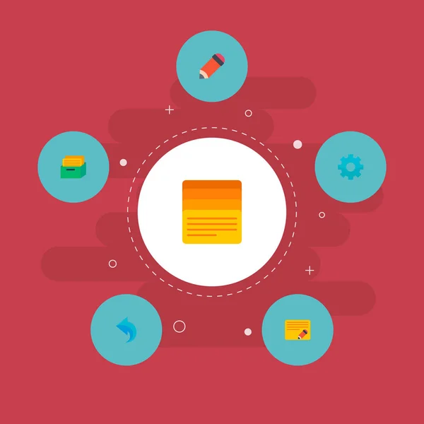 タスク一覧、編集タスクと鉛筆、web モバイル アプリのロゴ デザインのため他のアイコン管理アイコン フラット スタイル記号のセット. — ストックベクタ