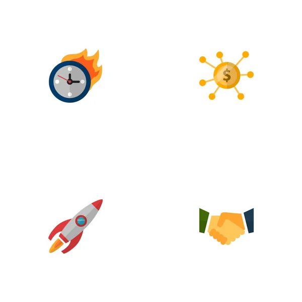 Reihe von Projekten Symbole flachen Stil Symbole mit Frist, Start, Crowdfunding und andere Symbole für Ihre Web-Mobile-App-Logo-Design. — Stockvektor