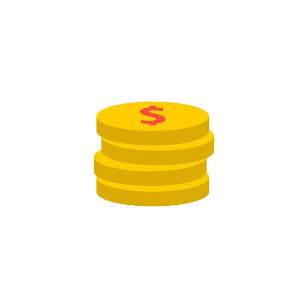 Icone de moeda elemento plano. Ilustração vetorial do ícone de moeda plana isolada no fundo limpo para o design do logotipo do aplicativo móvel da web . — Vetor de Stock