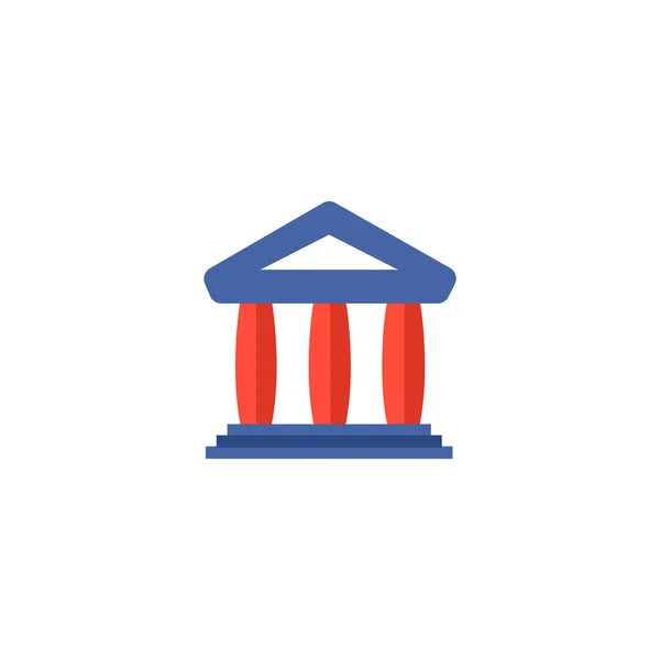 裁判所アイコン フラット要素。裁判所アイコン フラット ウェブ モバイル アプリのロゴ デザインのきれいな背景で隔離のベクトル イラスト. — ストックベクタ