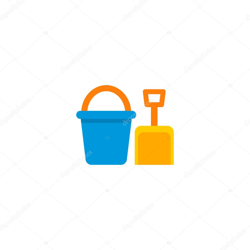 Bucket icon flat element. Vector illustration of bucket icon flat isolated on clean background for your web mobile app logo design.