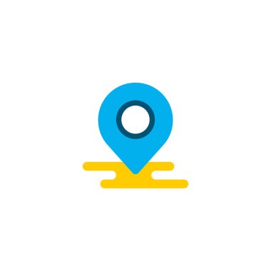 Location simgesi düz öğe. illüstrasyon izole web mobil app logo tasarımı için temiz arka plan üzerinde düz konuma simgesinin.