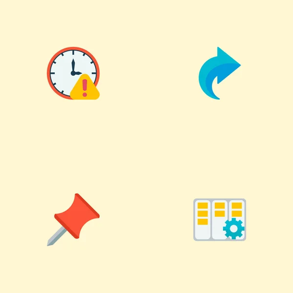 Set of task manager icons flat style symbols with deadline, pin, redo and other icons for your web mobile app logo design.