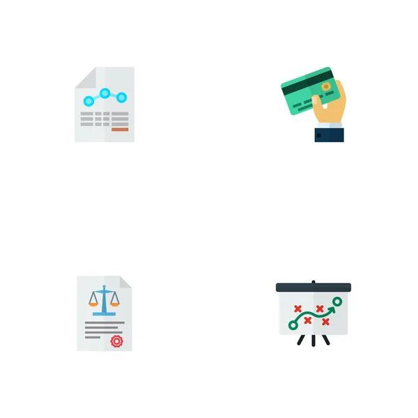 Készlet-nyilvántartási ikonok lapos stílusú szimbólumok, jog, stratégia, hitel-és más ikonok a webes mozgatható app logo design. — Stock Fotó