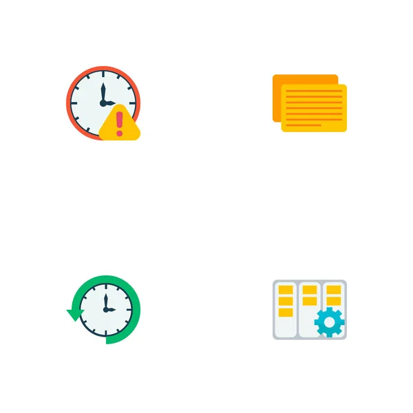 Set of task manager icons flat style symbols with log time, task manager, deadline and other icons for your web mobile app logo design.