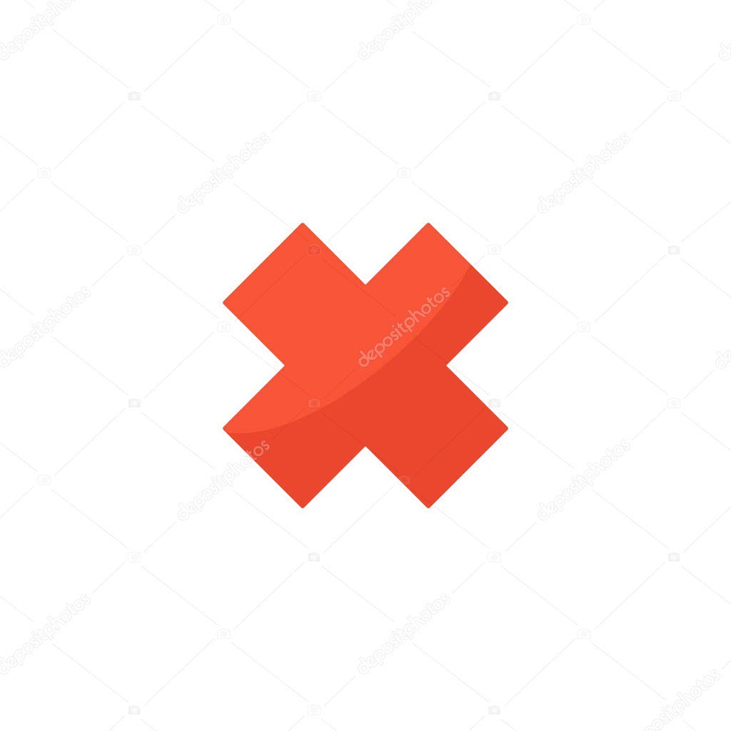 Cancel icon flat element.  illustration of cancel icon flat isolated on clean background for your web mobile app logo design.