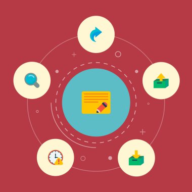 Son Tarih, Düzenle görev, arşiv ve diğer simgeler web mobil app logo tasarımı için proje simgeleri düz stil sembollerle kümesi.