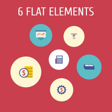 Analytics simgeler düz stil sembolleri, sunum ve diğer simgeler web mobil app logo tasarımı için ayarlamak, para ile kümesi.