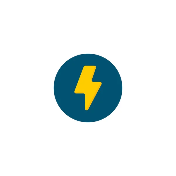 बिजली प्रतीक फ्लैट तत्व। आपके वेब मोबाइल ऐप लोगो डिजाइन के लिए स्वच्छ पृष्ठभूमि पर अलग विद्युत प्रतीक फ्लैट का चित्रण . — स्टॉक फ़ोटो, इमेज