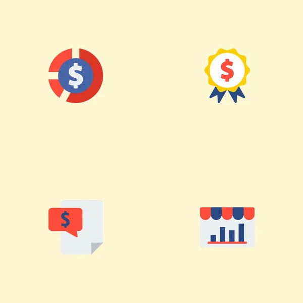 Ensemble d'icônes d'analyse symboles de style plat avec récompense, analyse de magasin, facture et autres icônes pour la conception de logo de votre application mobile Web . — Photo