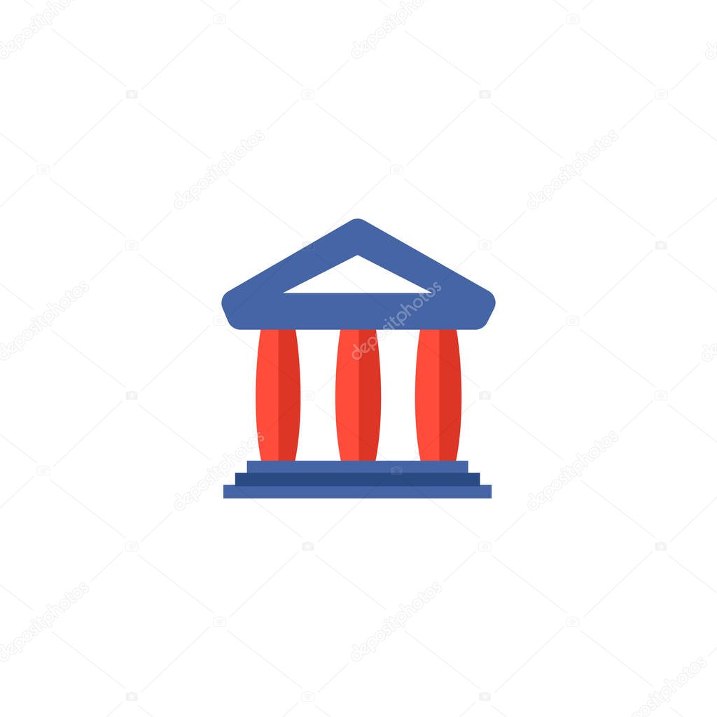 Court icon flat element.  illustration of court icon flat isolated on clean background for your web mobile app logo design.