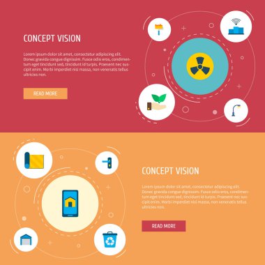Sokak ışık, akıllı şehir, radyasyon ve diğer simgeler web mobil app logo tasarımı için akıllı şehir simgeler düz stil sembollerle kümesi.
