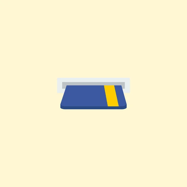 Carte atm icône élément plat. Illustration vectorielle de l'icône ATM de la carte à plat isolé sur un fond propre pour la conception de logo de votre application mobile Web . — Image vectorielle