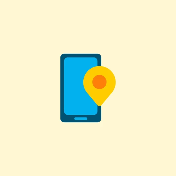 Elemento piatto icona pin del telefono. Illustrazione vettoriale dell'icona del pin del telefono isolato su sfondo pulito per il design del logo dell'app mobile web . — Vettoriale Stock