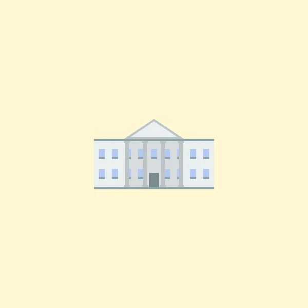 Rząd, ikona płaskich elementów budynku. ilustracja rządu budynku płaskie ikona na białym tle na czyste podłoże dla projektu logo mobilnych aplikacji sieci web. — Zdjęcie stockowe